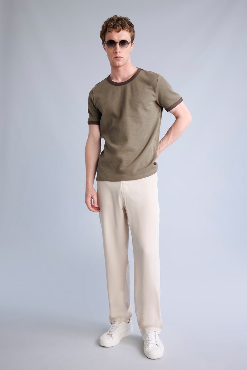 DeFacto Beige Man Relax Fit Trousers Casual - Image 1