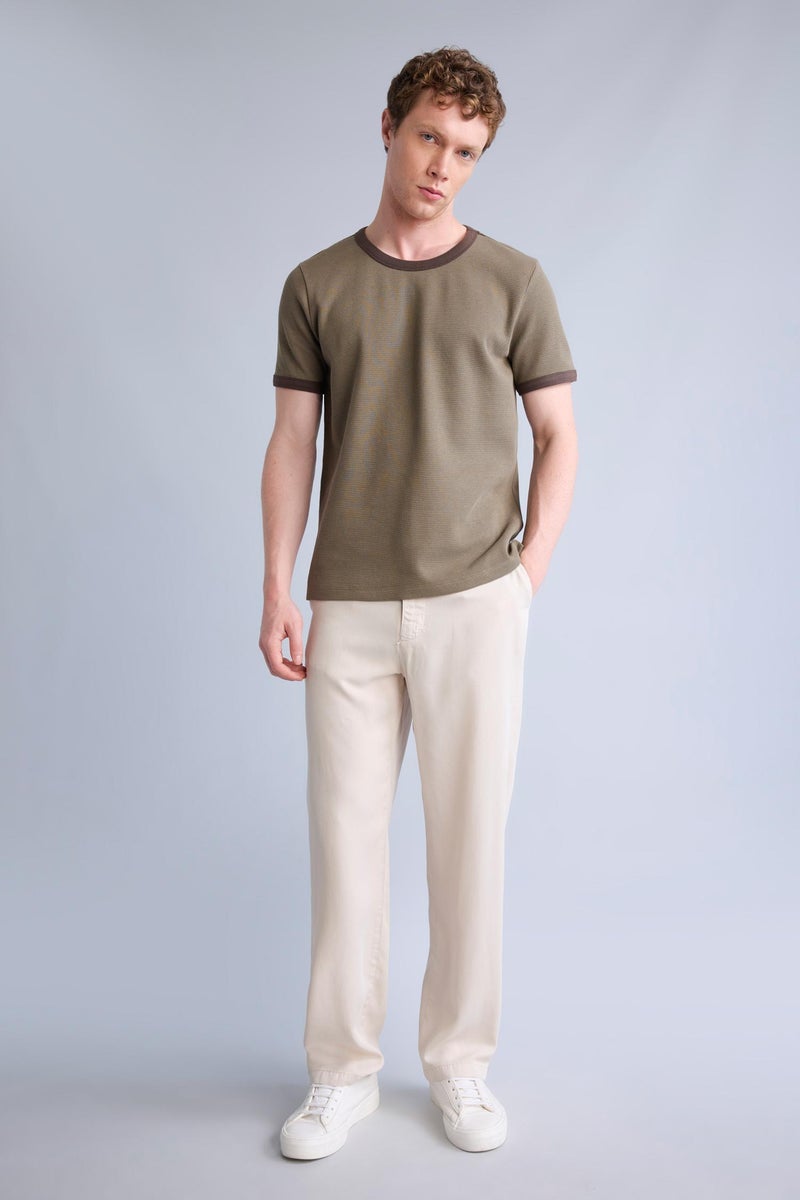 DeFacto Beige Man Relax Fit Trousers Casual - Image 3