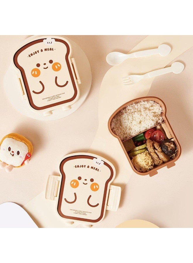 SYOSI Bento Lunch Box, Bread Shape Food Storage Container Leak Proof Lunch Box for Students and Adults Snack Box for Sandwich Fruit Salad School Office Travel Use - Image 4