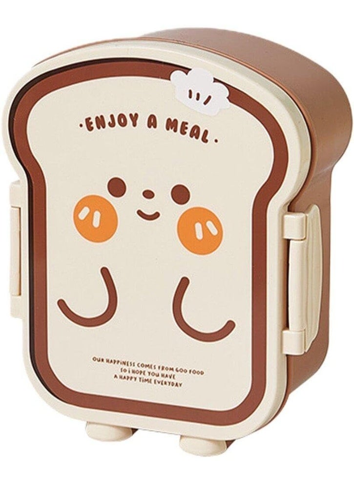 SYOSI Bento Lunch Box, Bread Shape Food Storage Container Leak Proof Lunch Box for Students and Adults Snack Box for Sandwich Fruit Salad School Office Travel Use - Image 1