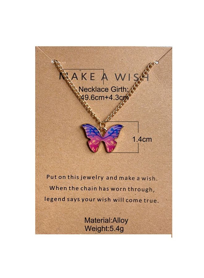 Unique pendant necklace with butterfly design with card