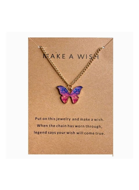 Unique pendant necklace with butterfly design with card