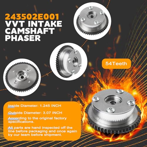 PANGOLIN 2PCS 24350-2E001 24370-2E000 Exhaust Intake VVT Timing Camshaft Adjuster Sprocket Timing Gear Cam Phaser fit for 2011-2014 Hy-undai Elantra 1.8L L4, for 2012-2013 Kia Soul 2.0L L4 Engine - Image 4