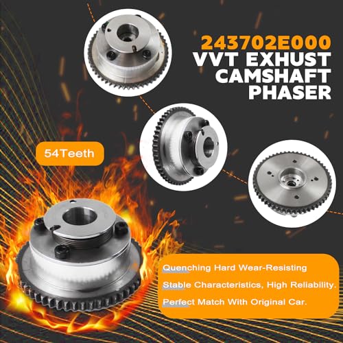 PANGOLIN 2PCS 24350-2E001 24370-2E000 Exhaust Intake VVT Timing Camshaft Adjuster Sprocket Timing Gear Cam Phaser fit for 2011-2014 Hy-undai Elantra 1.8L L4, for 2012-2013 Kia Soul 2.0L L4 Engine - Image 3