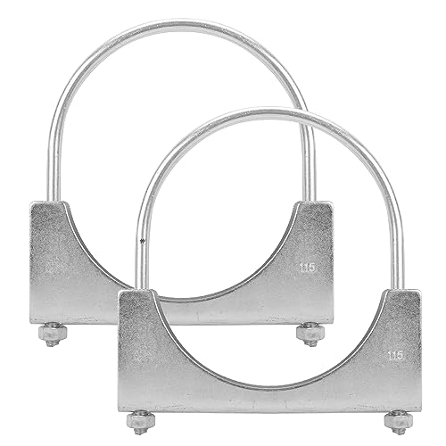 GESEXI 45 Ushaped Exhaust Pipe Clamp Mild Steel Muffler Exhaust Clamps with AntiRust Coat Pack of 2 - Image 1