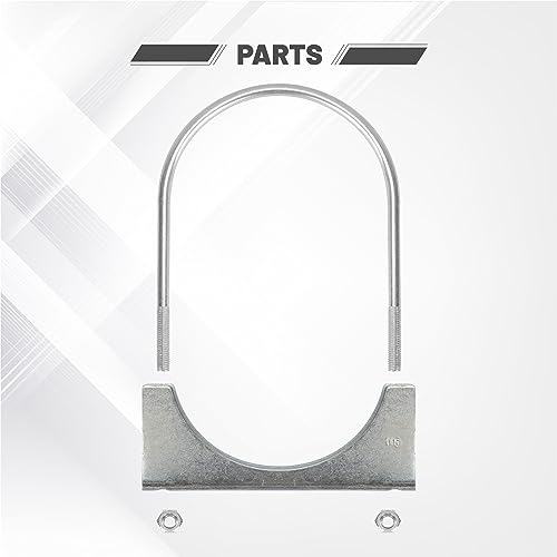 GESEXI 45 Ushaped Exhaust Pipe Clamp Mild Steel Muffler Exhaust Clamps with AntiRust Coat Pack of 2 - Image 5