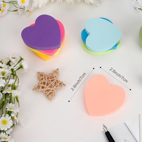 JIOMULIG Heart Sticky Notes 800 Sheets 3x3 inch Self-Stick Note Pads for Notebook Office School Teacher Supplies Desk Accessories Valentines Day Gifts Galentines Day Decorations 100 Sheets/pad 8 Pads - Image 4