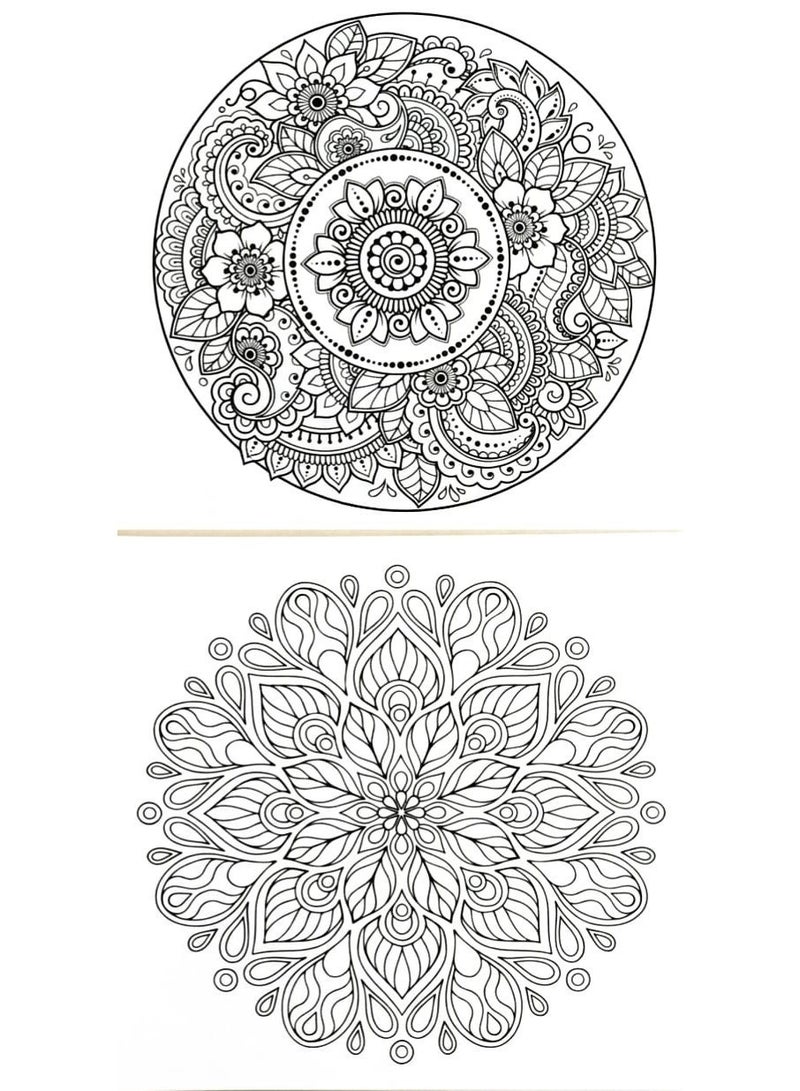 Coloring Book 24 Professional Drawing Mandala " Flower "  Suitable For Adults And Kids - Image 2