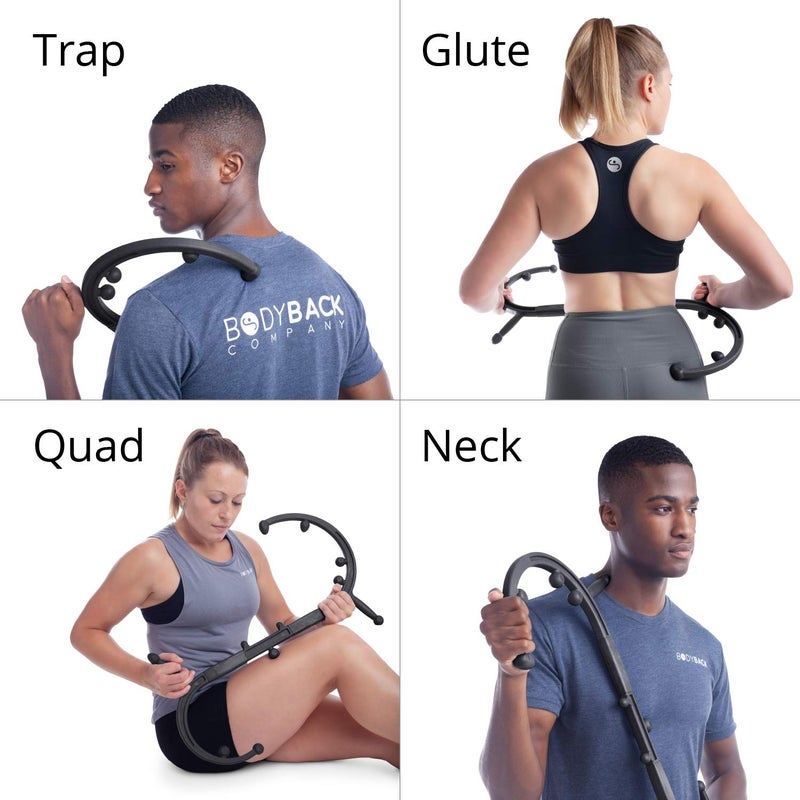 Body Back Buddy Elite Trigger Point Massage Tool, Neck and Back Massager Handheld, Manual Self Massager, Massage Cane, Muscle Knot Remover with Instructions, 2-Pack Bundle (Black) - Image 5