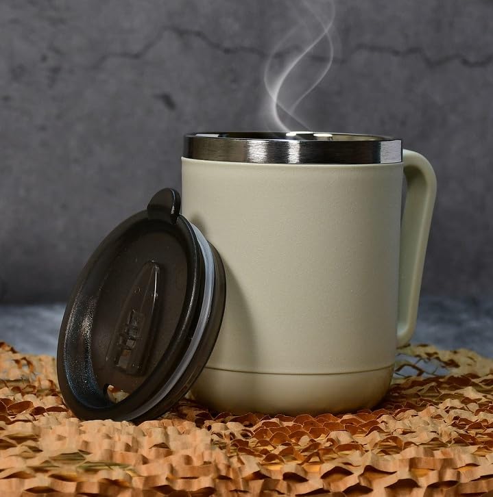 ONSUR Traveler Mug Vaccum Insulated Doubled Wall Stainless Steel Plastic Material Wider Mouth for Easy Sip and Leak Proof Lid for Maintain Hot and Cold Temperature Inside 1pc Multicolor - Image 1