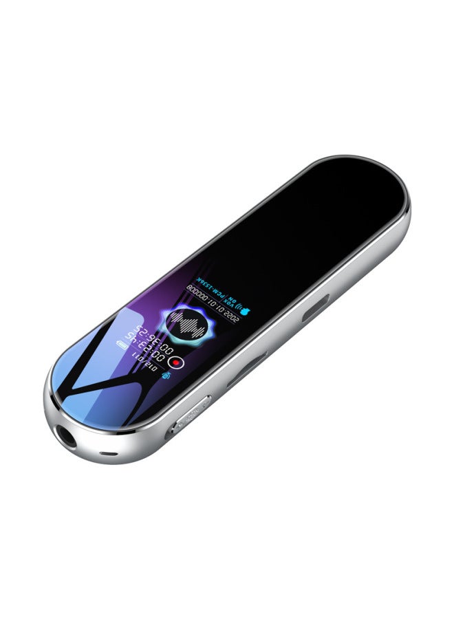 Q53 One-click Recording High-definition Noise Reduction Recording Pen Timer Sound-activated Digital Computer Device-Color:Chinese-Silver-Capacity:128GB - Image 1