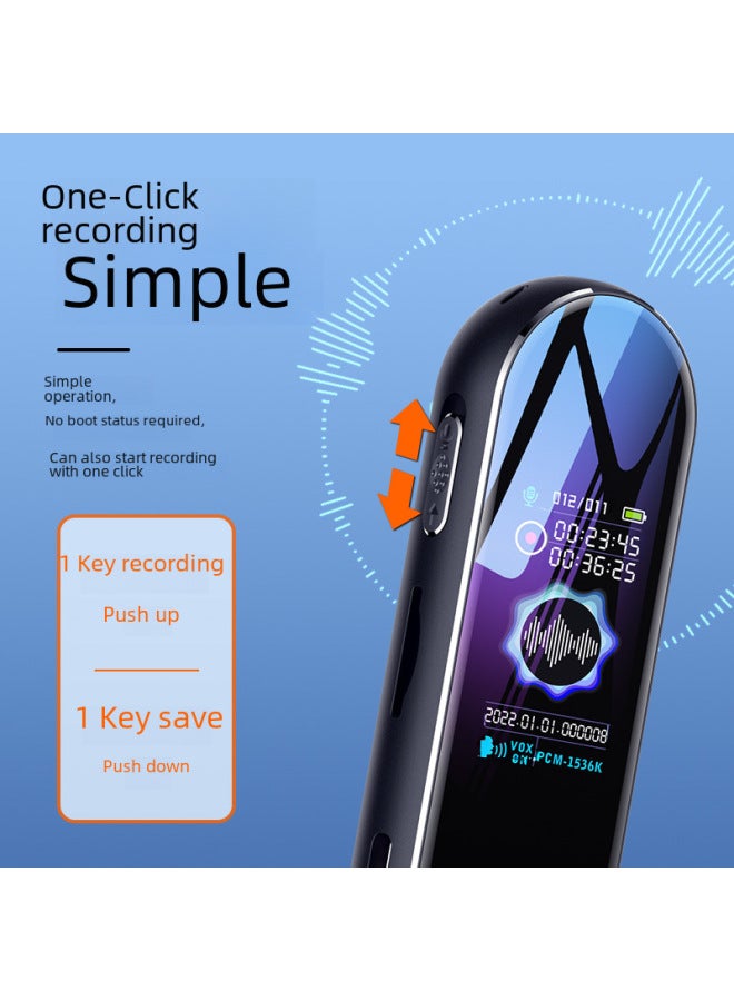 Q53 One-click Recording High-definition Noise Reduction Recording Pen Timer Sound-activated Digital Computer Device-Color:Chinese-Silver-Capacity:128GB - Image 2