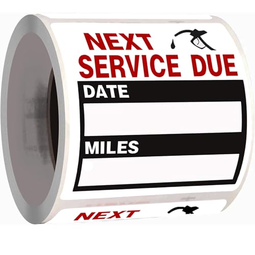 SXDMHYB Oil Change Auto Maintenance Service Due Reminder Stickers Labels 100pcs/Roll Stickers，Easy-Peel with No Residue, Easy to Write On，2x2 Inch, Black - Image 1