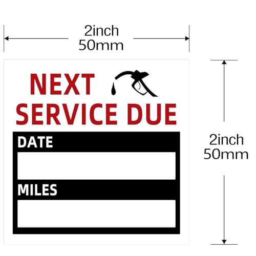 SXDMHYB Oil Change Auto Maintenance Service Due Reminder Stickers Labels 100pcs/Roll Stickers，Easy-Peel with No Residue, Easy to Write On，2x2 Inch, Black - Image 2