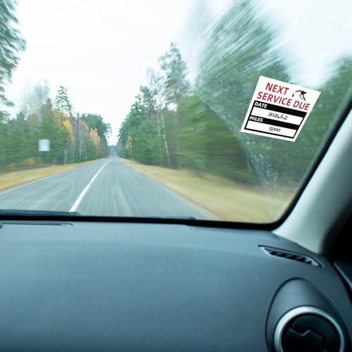SXDMHYB Oil Change Auto Maintenance Service Due Reminder Stickers Labels 100pcs/Roll Stickers，Easy-Peel with No Residue, Easy to Write On，2x2 Inch, Black - Image 5