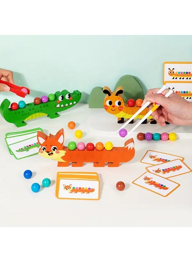 Alligator Wooden Bead Game Educational Toy Enhances Hand Eye Coordination Creativity - Image 1