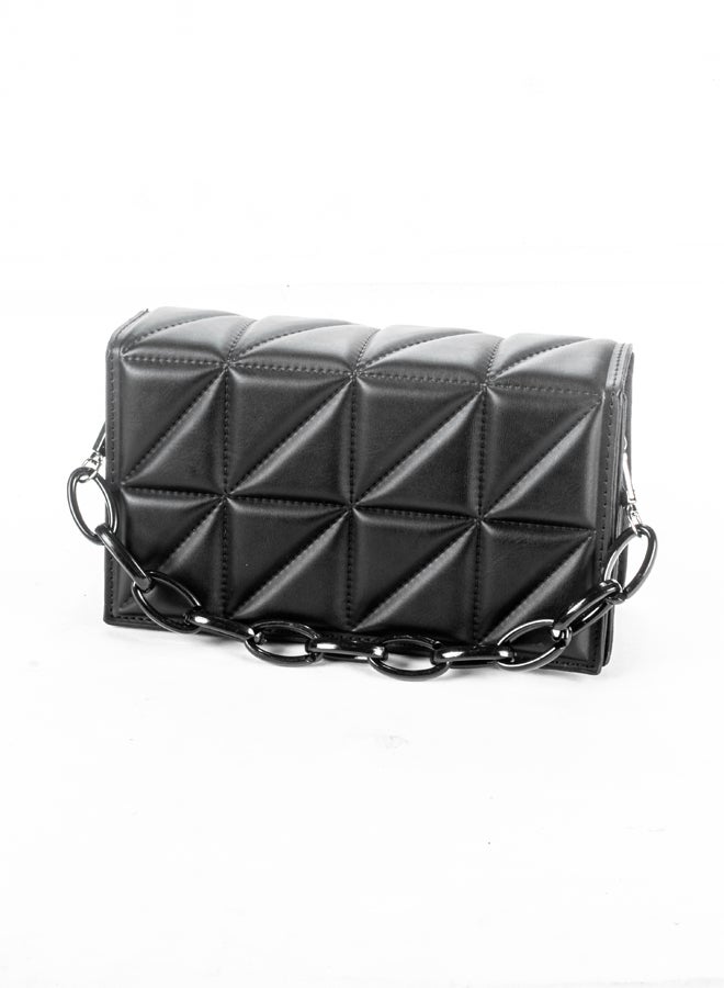 The Black Pearl Accessories Black Leather Shoulder & Cross  Body Bag - Image 2