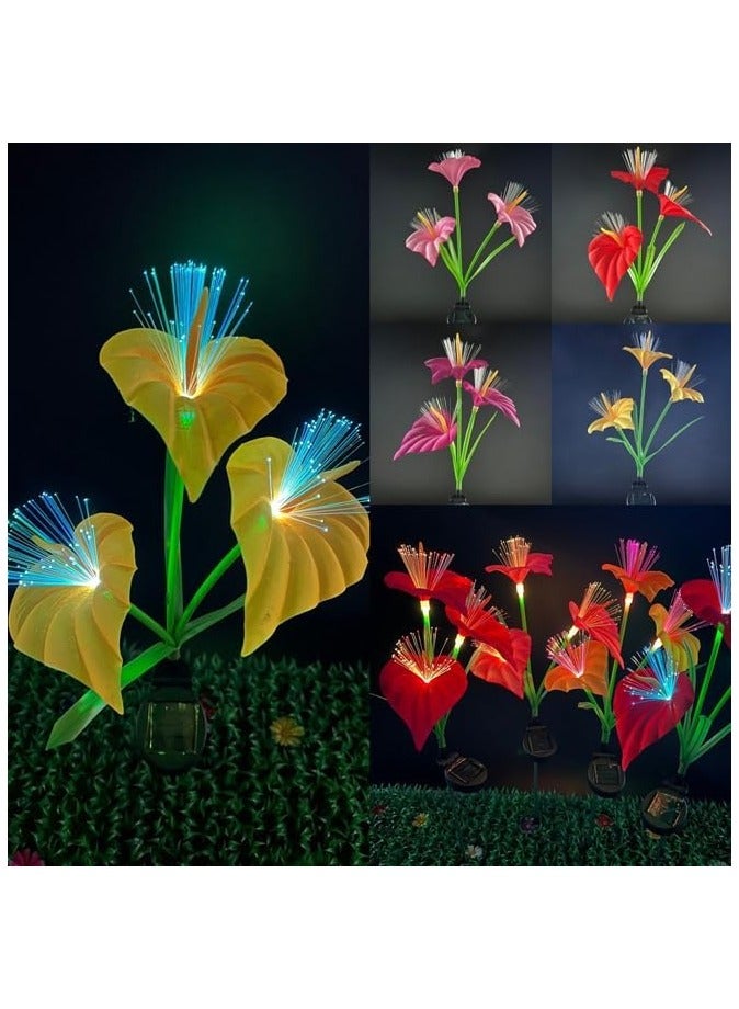 BLOOMING TIME Waterproof Outdoor Solar Lights, Auto On/Off, Decorative Solar Stake Lights for Yard Patio Pathway Landscape(2‑Pack) - Image 4