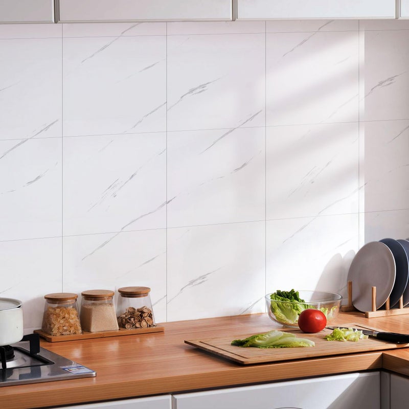 WAPANE Peel and Stick Tile Shower Waterproof Marble Tiles Wall Panels, 11.8"x11.8" Self-Adhesive Backsplash Tile, 10 Pack - Image 5