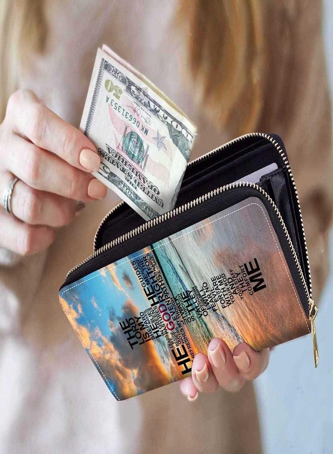 FQTBCEARI God Jesus Christian Cross Print Women Large Capacity Wallet PU Leather Zipper Clutch Purse for Smart Phone/Card/Coin/Cash - Image 3