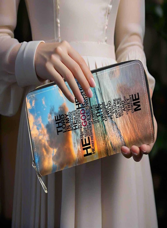 FQTBCEARI God Jesus Christian Cross Print Women Large Capacity Wallet PU Leather Zipper Clutch Purse for Smart Phone/Card/Coin/Cash - Image 2