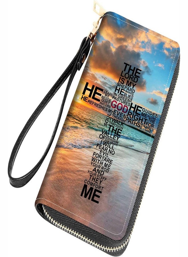 FQTBCEARI God Jesus Christian Cross Print Women Large Capacity Wallet PU Leather Zipper Clutch Purse for Smart Phone/Card/Coin/Cash - Image 1