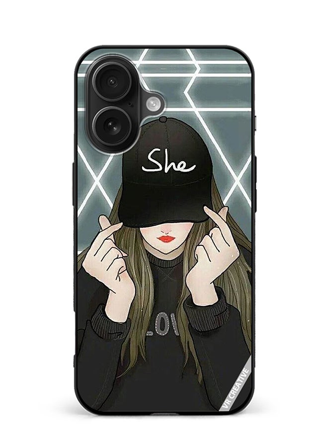 VR CREATIVE Protective Case Cover For Apple iPhone 16 Plus She On Cap Design Multicolour