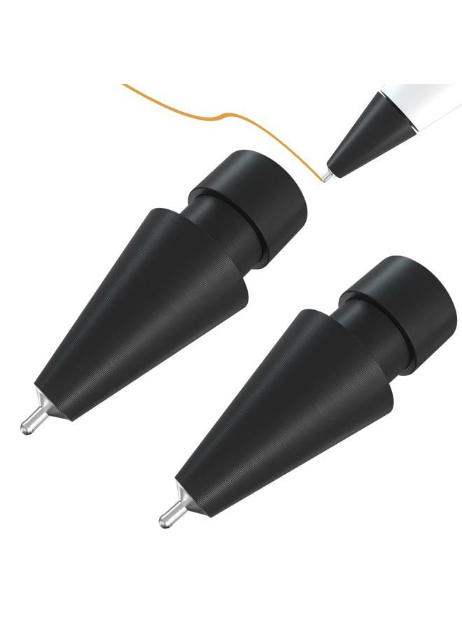 REEYEAR (Pen Like) Pencil Tips fits for Apple 2nd Gen iPad Pro Pencil,0.78mm No Wear Out Fine Point Precise Control Apple Pen Tip,Longer Tips High Strength Material,Black - Image 1