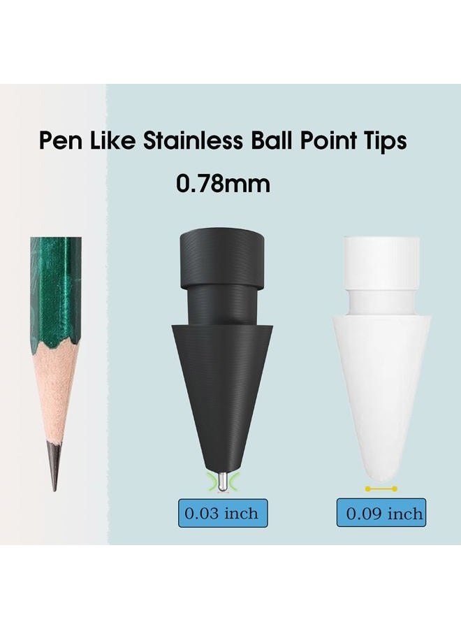 REEYEAR (Pen Like) Pencil Tips fits for Apple 2nd Gen iPad Pro Pencil,0.78mm No Wear Out Fine Point Precise Control Apple Pen Tip,Longer Tips High Strength Material,Black - Image 2