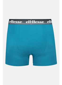 Ellesse Men 3 Pack Brand Logo Trunks, Grey/Black/Teal  - Image 3