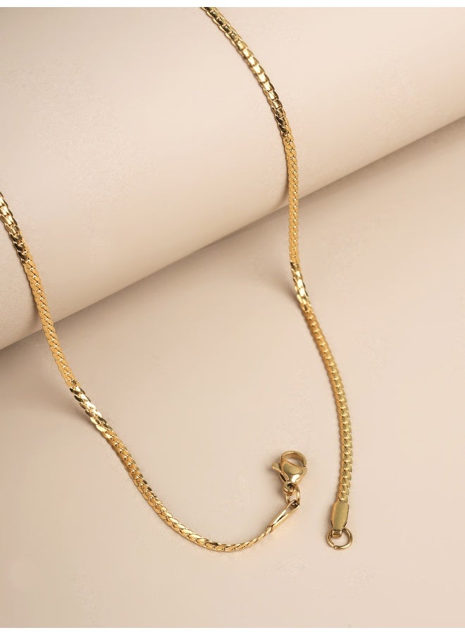 PALMONAS 18k Gold Tone Plated Minimalist Twisted Chain for Men - Image 4