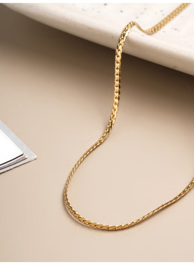 PALMONAS 18k Gold Tone Plated Minimalist Twisted Chain for Men - Image 3
