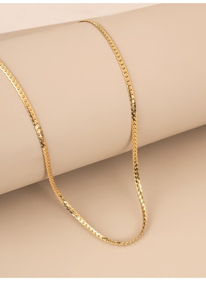 PALMONAS 18k Gold Tone Plated Minimalist Twisted Chain for Men - Image 2