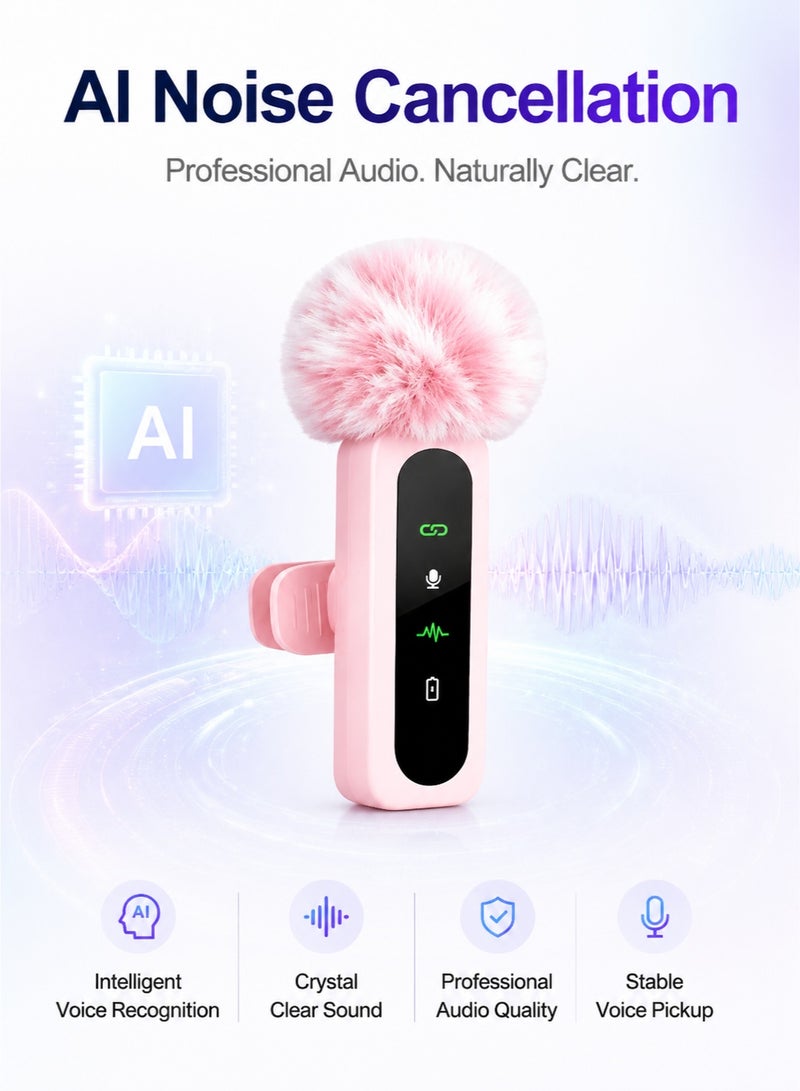 حياة الكثبان ميكروفون لاسلكي احترافي صغير الحجم لأجهزة iPhone و iPad و Android - حزمة مزدوجة مع واجهة USB-C، تسجيل واضح، يدعم البث المباشر و YouTube و TikTok. - Image 2