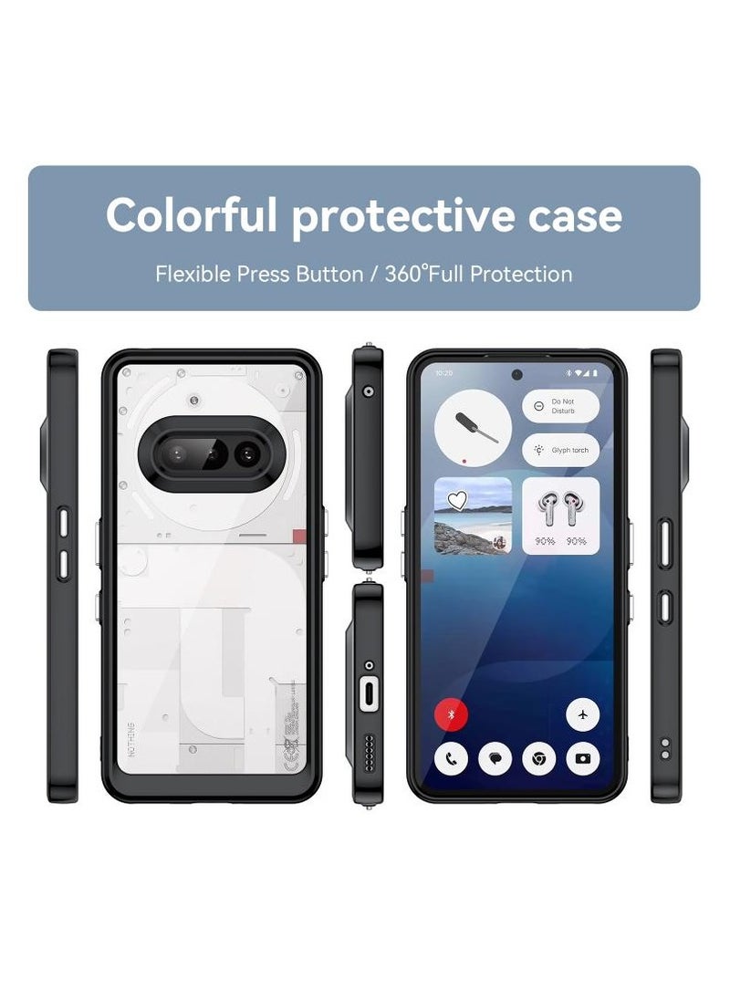 BURAQ - Protective Case for Nothing Phone 3a with Screen Protector, Acrylic Design, Hybrid TPU Shockproof Cover, 2.5D Screen Protector for Nothing Phone 3a - Clear - Image 1