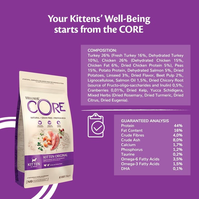 Wellness Core Kitten Turkey & Chicken Dry Food 300 g - Image 3