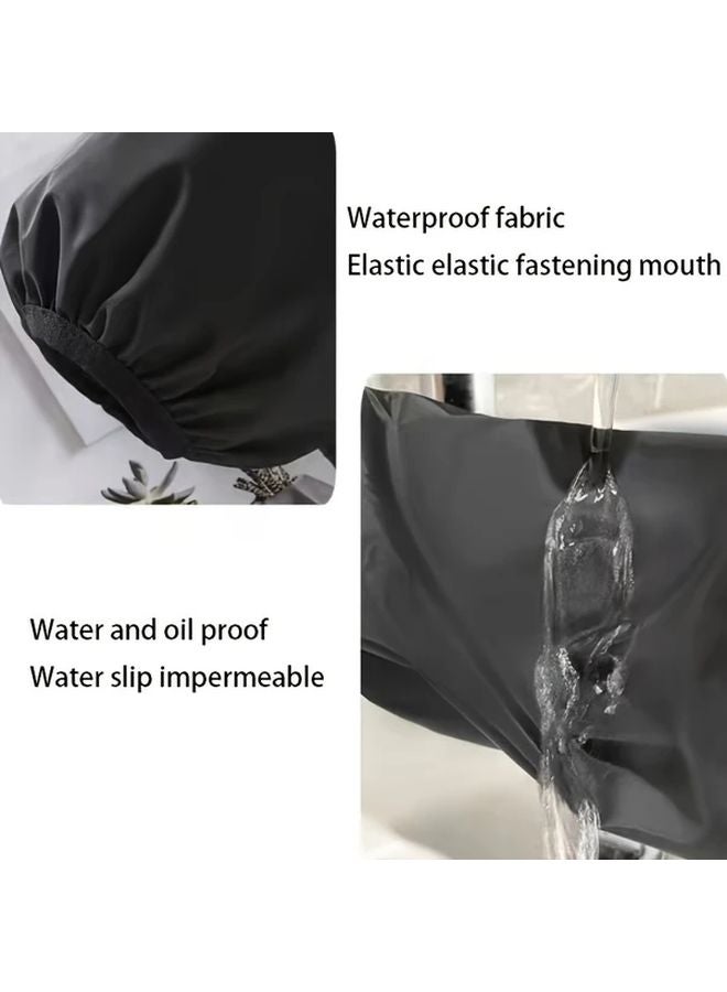 Black Waterproof Sleeve Covers One Pair Oil Resistant Durable Protective for Work - Image 4