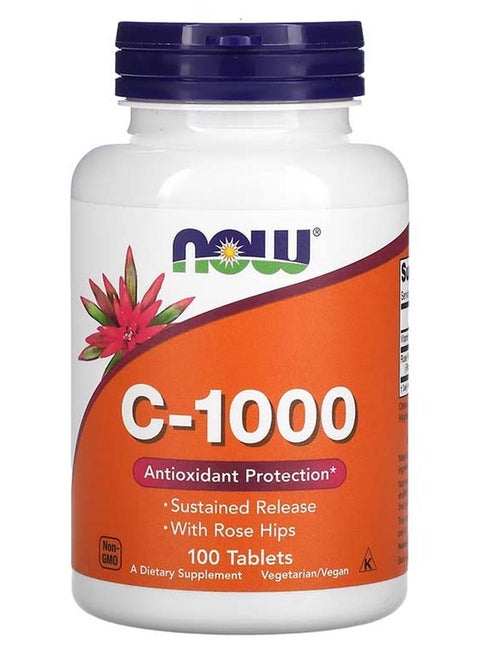 Vitamin C-1000 Sustained Release With Rose Hip, 100 Veg Capsules