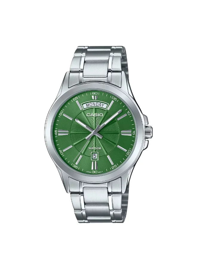 كاسيو ساعة يد رجالية من الستانلس ستيل بعقارب -- - . مم