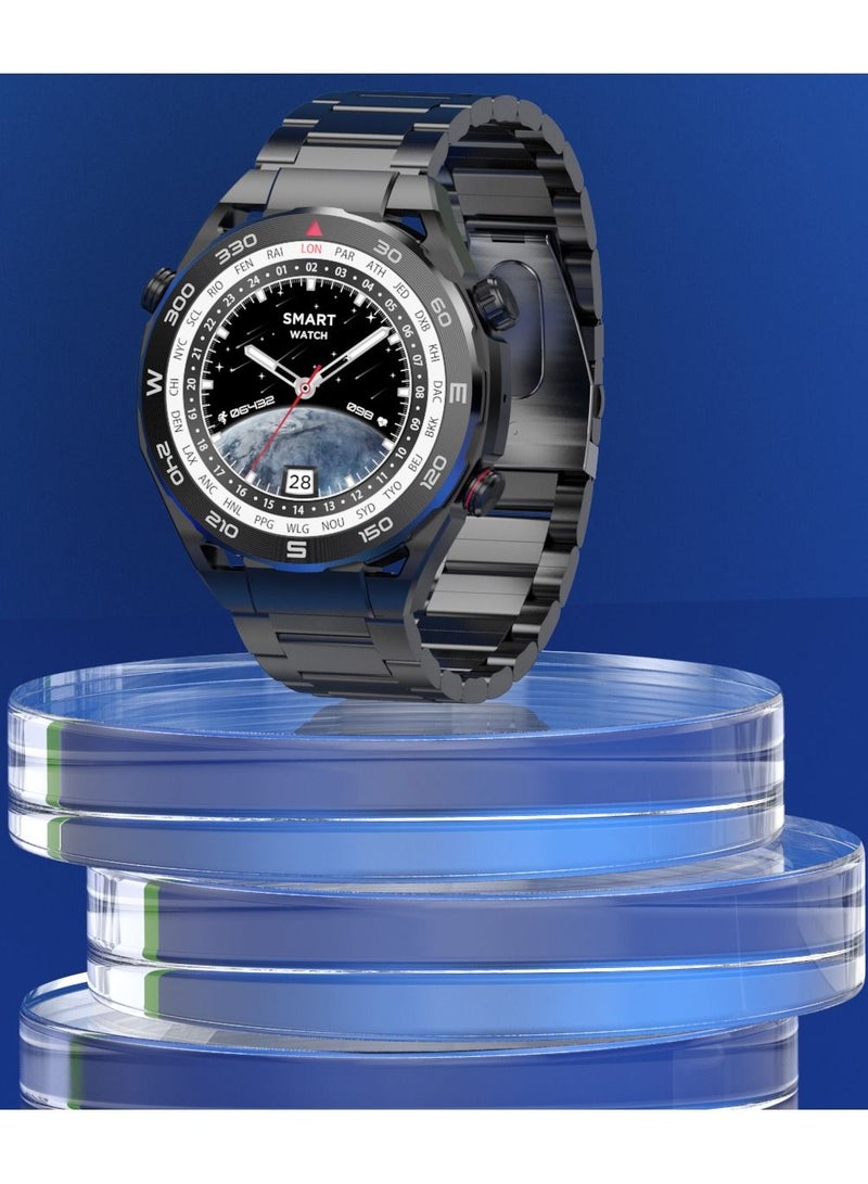 Modio MR31 1.43 Inch HD Display Smart Watch With IP67 Waterproof Wireless Charging And 4 Pair Strap For Men's and Boys Black - Image 2