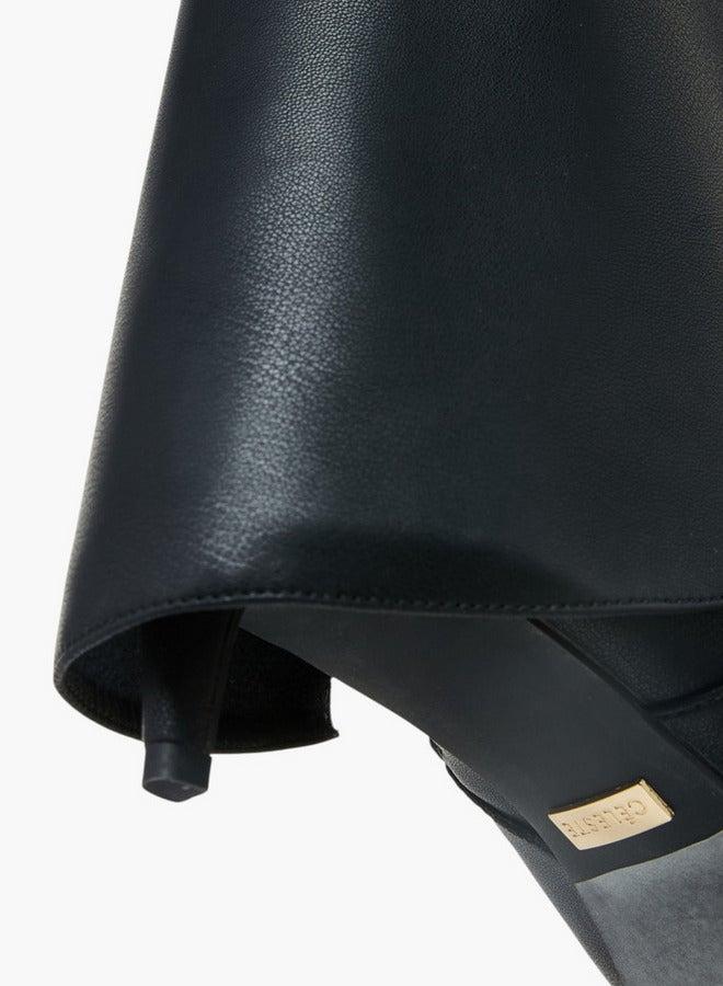 Celeste Women's Solid Ankle Boots with Zip Closure and Kitten Heels - Image 5