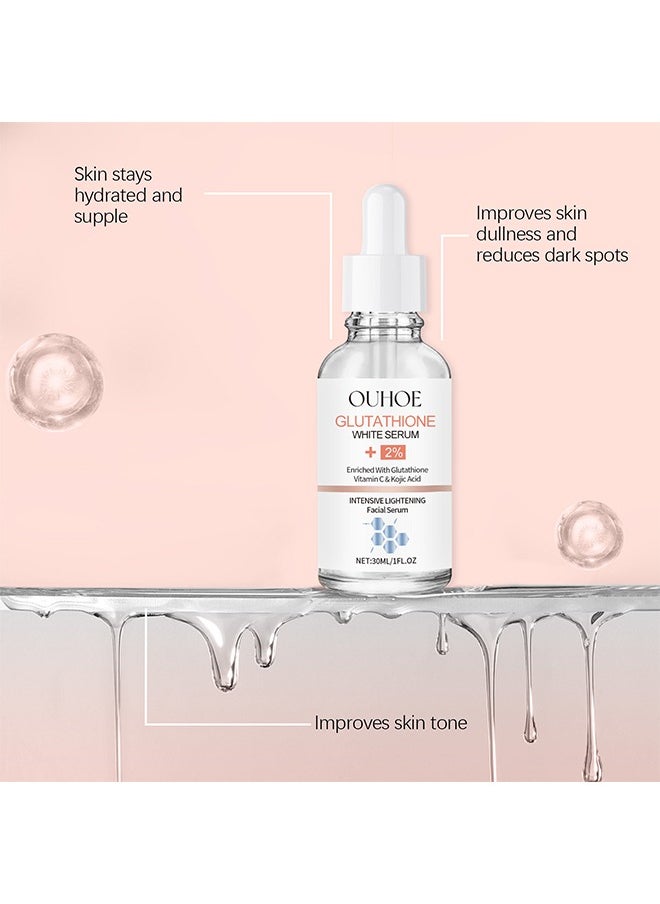 OUHOE - Glutathione White Serum, Intensive Lightening Facial Serum Whitening The Skin Diminish Sunburn And Dark Spots 30ML - Image 1