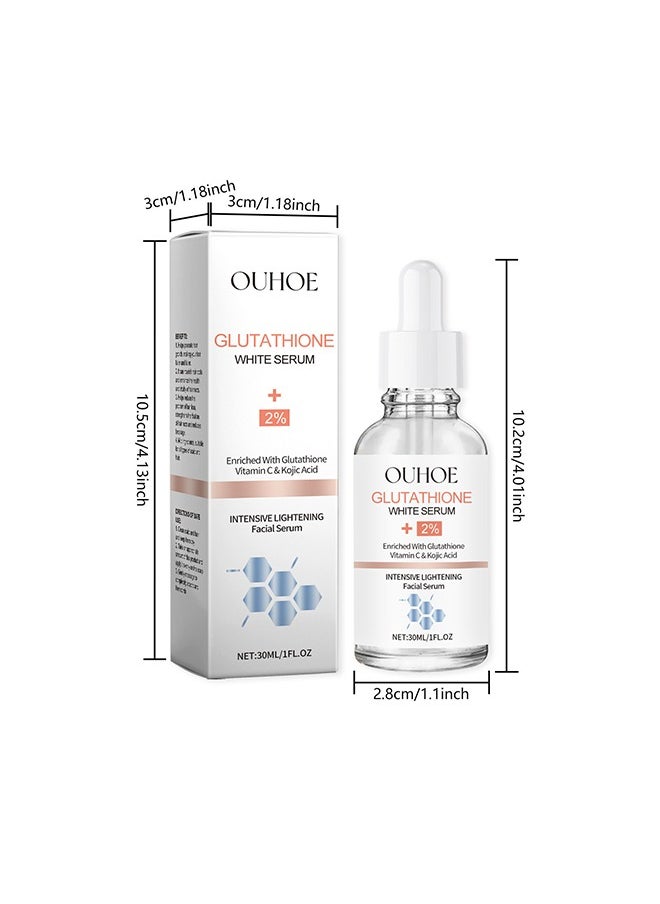 OUHOE - Glutathione White Serum, Intensive Lightening Facial Serum Whitening The Skin Diminish Sunburn And Dark Spots 30ML - Image 1