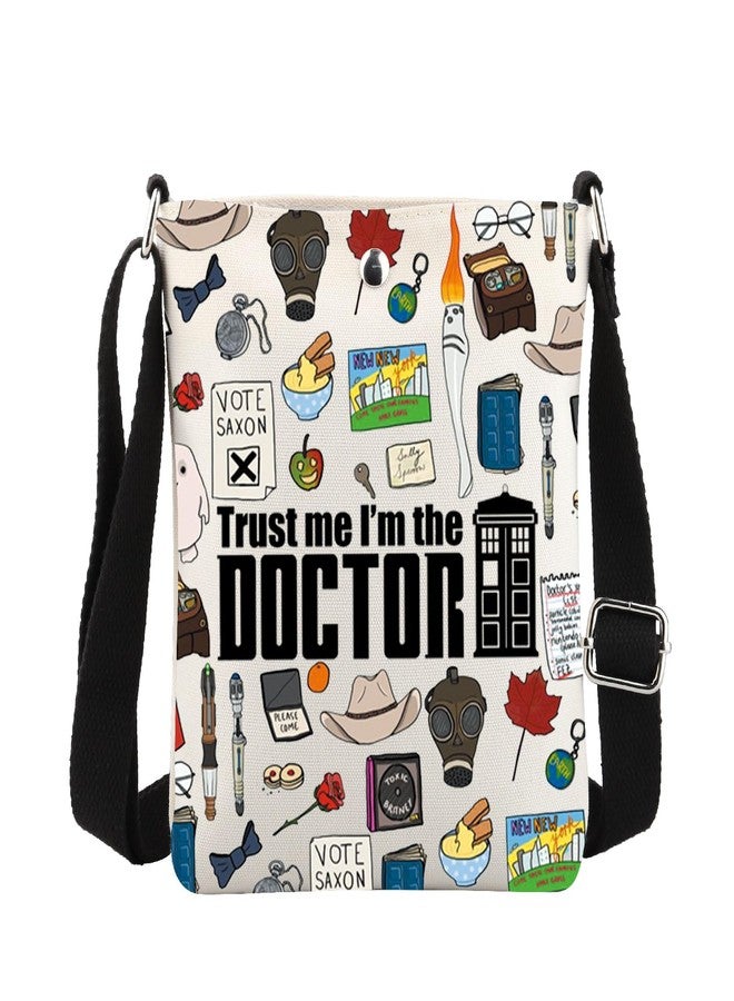 MBMSO Doctor TV Show Gifts Dr Who Crossbody Bag Trust Me I'm The Doctor Gifts Blue Police Box Gift Tardis Box Crossbody Purse (Doctor TV Crossbody) - Image 1