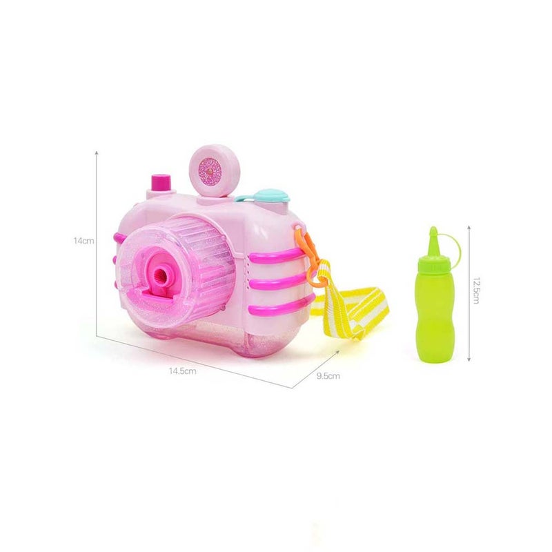 Cartoon Camera Bubble Maker Machine Light and Making Toy with 2 Bottle Bubble Water without Battery for Children ( ) - Image 2