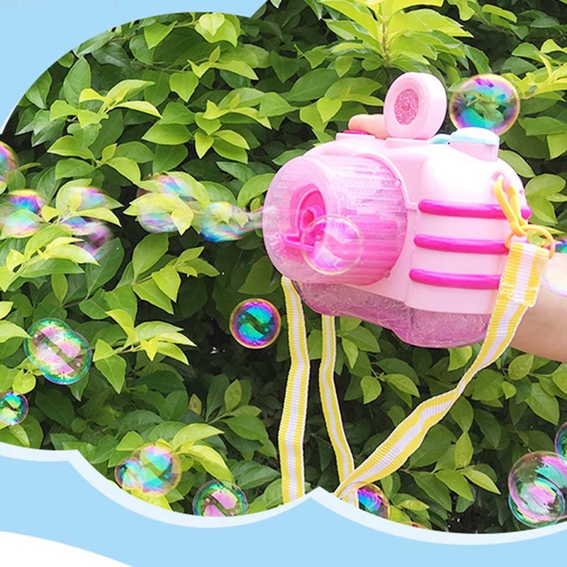 Cartoon Camera Bubble Maker Machine Light and Making Toy with 2 Bottle Bubble Water without Battery for Children ( ) - Image 4
