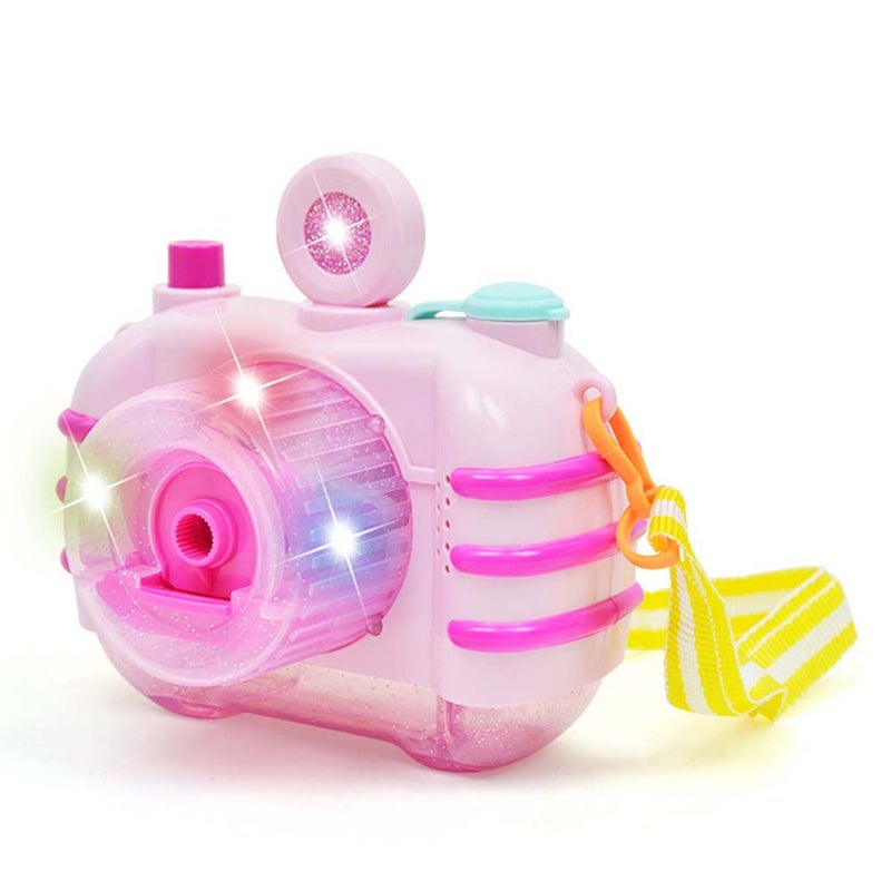 Cartoon Camera Bubble Maker Machine Light and Making Toy with 2 Bottle Bubble Water without Battery for Children ( ) - Image 1