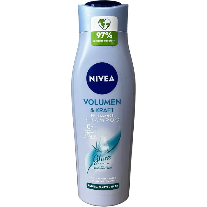Volume & Strength Mild Shampoo, 250 ml Nourishing & Volumising Shampoo with Bamboo Extract Hair Shampoo for Visibly More Volume