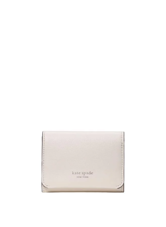 Kate Spade Halo Fine Grain Leather Card Case Trifold Wallet