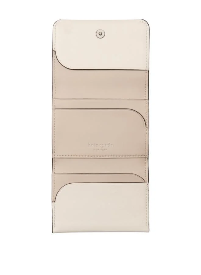 Kate Spade Halo Fine Grain Leather Card Case Trifold Wallet
